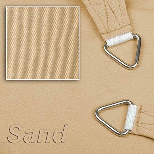 hanSe® Marken Sonnensegel Sonnenschutz Wetterschutz Wetterbeständig 100% Polyester wasserabweisend Rechteck 4x6 m Sand