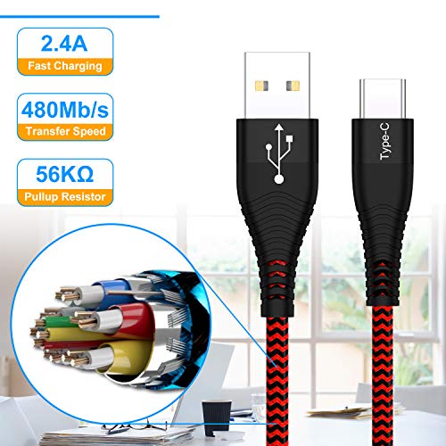 Cable USB Tipo C [4Pack, 30CM], Cable Cargador Tipo C Corto Carga Rápida y Sincronización, Nailon Cable USB C a USB 3.0, Compatible con Samsung Galaxy S10/ S9/ S8 Plus/Huawei P30/ P20/ MacBook, etc