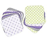 Coney Island Cotton Flannel Baby Washcloths Wipes| 12 Pack| 100% Cotton | Silky-Soft, Reusable & Durable| Modern & Cute Prints W/ Unisex Design For Both Boys & Girls Baby Products