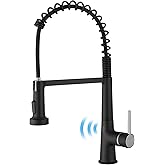 AIMADI Touchless Kitchen Faucet with Pull Down Sprayer, Sensor Smart Hands-Free Single Handle Spring Matte Black Kitchen Faucets, Motion Sensor Sink Faucet with Pull Out Sprayer