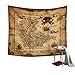 Ancient Pirate Treasure Map Decor Tapestry Wall Hanging Astrology Hippie Ethnic Decorative Art Window Curtain Table Cover Bedspread Beach Towel (59