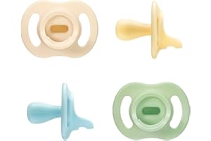 Tommee Tippee Ultra-Light StayPut Pacifier, One-Piece Silicone Design, 0-6m, 4 Pack