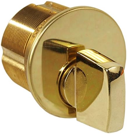 Ilco 7161TK2-03 Polished Brass 1" Mortise Turn Knob Cylinder