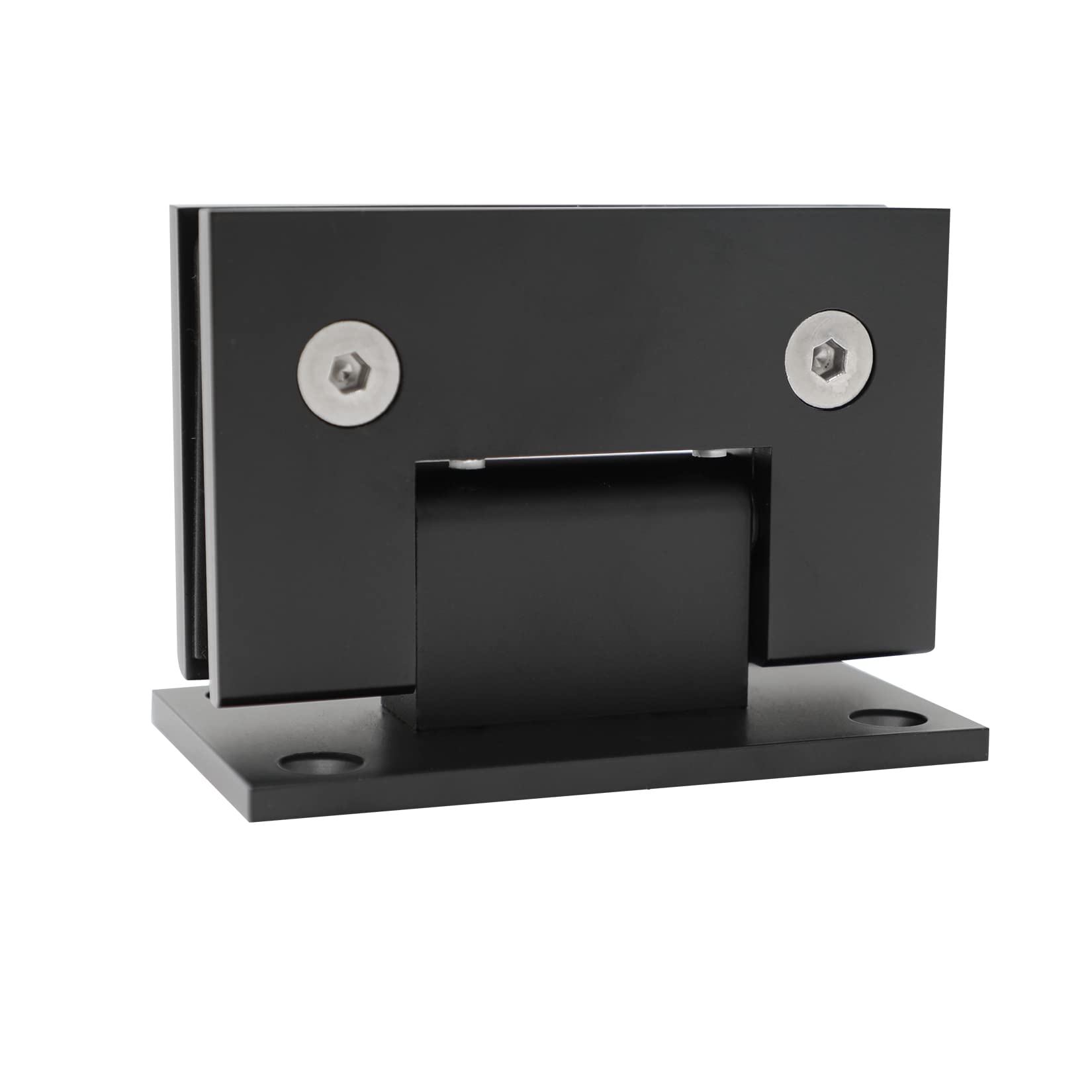 Photo 1 of CKB 90 Degree Heavy Duty Solid Brass Glass Shower Door Hinge, for 3/8"(10mm) - 1/2"(12mm) Thickness Tempered Glass, Wall to Frameless Tempered Glass Door Hinge, Matte Black.