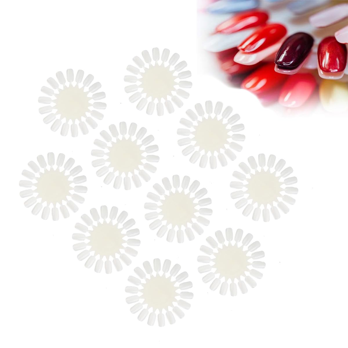 Cimenn 10Pcs/set Nail Display Stand False Tips Nail Polish Gel Palette Nail Art Practice Card