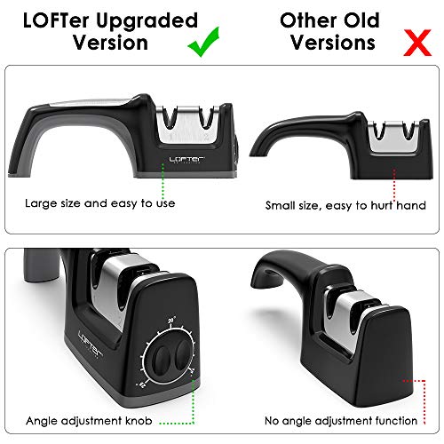 Adjustable Angle Manual Knife Sharpener, LOFTer Upgraded Professional 2