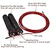 Adjustable Speed Jump Rope for Crossfit, MMA, Boxing, Fitness Training, WOD; Skipping, Double Unders; Ball Bearings; Anti Slip Handles; Includes Free Carrying Bag, 2 10ft Rope Cables (1 Red, 1 Black)