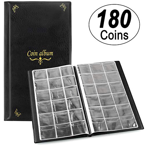 CenterZ 180 Pockets Coin Album, Penny Collecting Book, Souvenir Coins