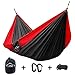 YAKOUTFITTERS Camping Hammock - Ultralight Portable Nylon Parachute Hammocks for Backpacking, Travel, Camping, Beach, Aluminum Wiregate Carabiners Included