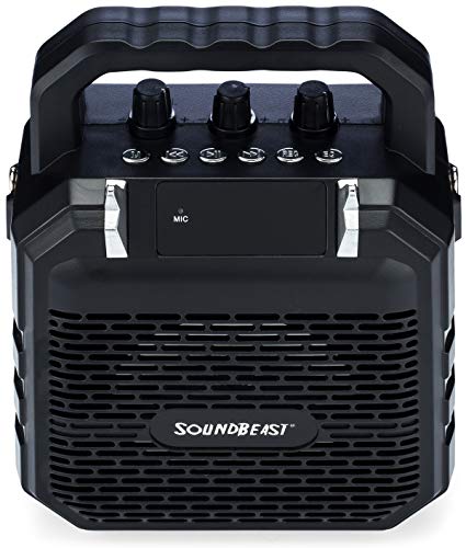 SoundBeast Firebird Karaoke Machine & Portable PA Speaker System For Kids & Adults - With Lights, Microphone, Bluetooth (Black)