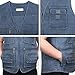 Eidlvais Men's Multi-Pockets Vest for Outdoors Travels Sports Blue Size XXL