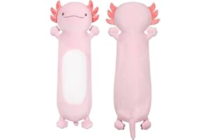 Tianmihou 22 inch Large Cute Pink Axolotl Stuffed Animals, Big Soft Long Axolotl Plushies Toy Body Pillow, Gift for Kids Boys Girl Birthday