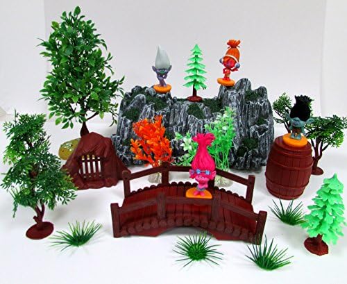 Trolls Deluxe Themed Play Set Featuring Figures and Other Decorative Themed Playset Items - Includes Everything Shown in Photo