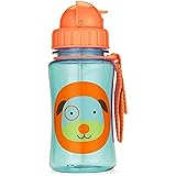 Skip Hop Toddler Sippy Cup with Straw, Zoo Steel Straw Bottle, Dog