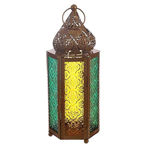 Puckator Gold Tip in Glass Moroccan Style in Feet Lantern