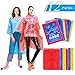 Ginmic Ponchos Family Pack - Rain Ponchos for Kids and Adults, Assorted Colors, Extra Thick 0.03mm, Disposable Emergency Rain Ponchos for Family Travel, Camping, Hiking, Fishing (12Pack-Adults-Colors)