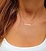 GlitterLounge Horizontal Bar Necklace .925 Sterling Silver Rose Gold-Tone CZ Accent Free Jewelry Box