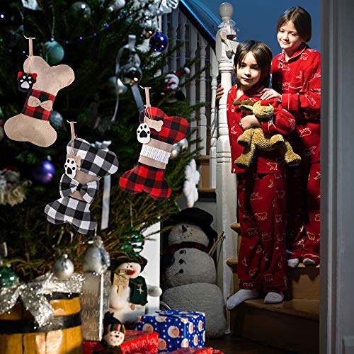 Yostyle Pet Dog Christmas Stockings Set of 3,Buffalo Plaid 18\