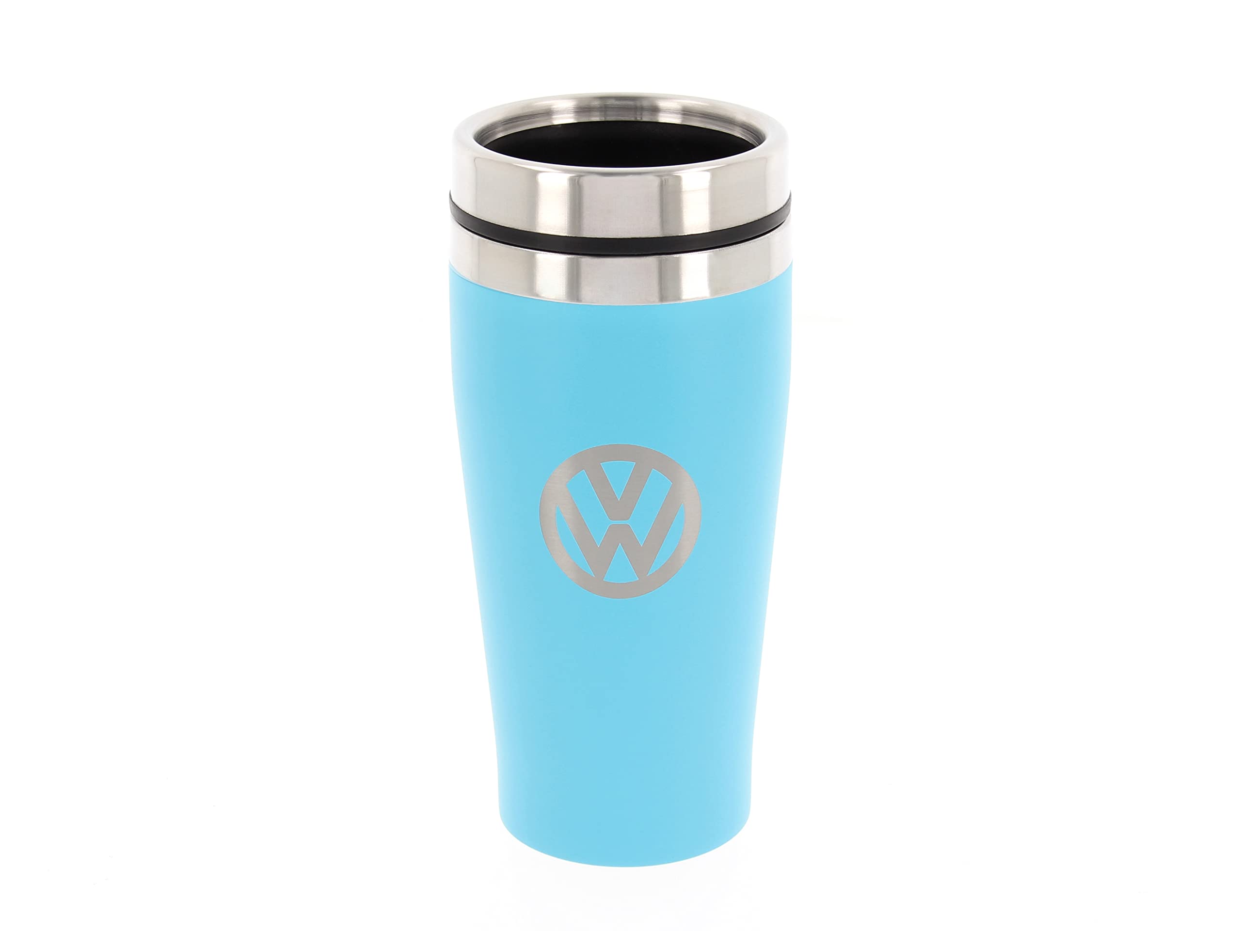 BRISA VW Collection - Insulated Stainless Steel Thermo Drinking Cup in VW Logo Design, Double-Walled (450ml/15.2 fl oz/Turquoise)