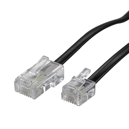 ecabo 10105 3m Modularkabel Telefonkabel – RJ11 auf RJ45 Stecker – Anschlusskabel – Westernstecker – 4adrig / 8P4C/6P4C / 1:1