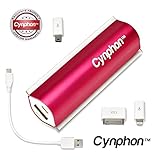 Portable Charger Power Bank USB Battery Pack For iPhone 6, 5, 5S, 5C, 4S, 4, Samsung S-Series - iPhone 6/5/4, Samsung Adapters w/USB Cable - Cynphon JumpStart JS-2400 (Fuchsia)