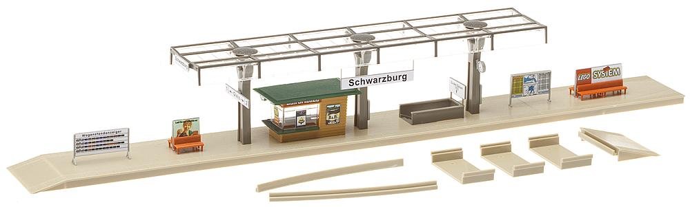 Faller Model Building Kit HO Scale Glass Covered Platform with Kiosk