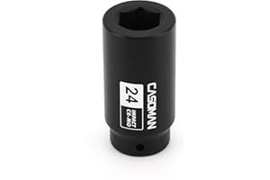 CASOMAN 1/2"Drive Harmonic Balancer Socket/Crank Bolt Socket-24mm, Compatible with GM (LS engines), CR-MO
