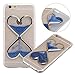 IKASEFU Cute Novelty Heart Shape Flowing Sand Slim Fit Clear Gel Transparent Liquid Water Tpu Bumper Case Cover for iPhone 6 Plus 5.5