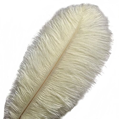 MELADY Pack of 50pcs Natural Ostrich Feathers 14-16inch(35~40cm) for Home Wedding Party Decoration (Ivory)