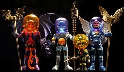 Outer Space Men Cosmic Creators Series 2 Mel Birnkrant Edition Action Figure Set (Alpha 11, Blue Angel Commander Comet, Fire and Ice Electron, Red Devil Mystron) by Four Horseman