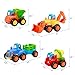 Vamslove Friction Powered Cars, 4 Pcs Kids Toys Cars Set Push and Go Cartoon Construction Vehicles Toys - Early Educational Engineering Gifts Toys for Kids Boys Girls Toddlers Baby 2 3 + Years Old