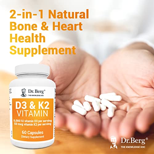 Dr. Berg's Vitamin D3 K2 w/ MCT Oil Includes 5,000 IU of Vitamin D3, 50 mcg MK7 Vitamin K2