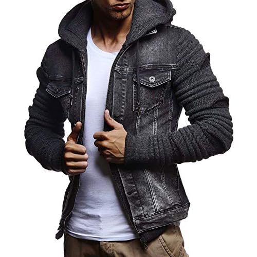 men's jean jackets with hoodie