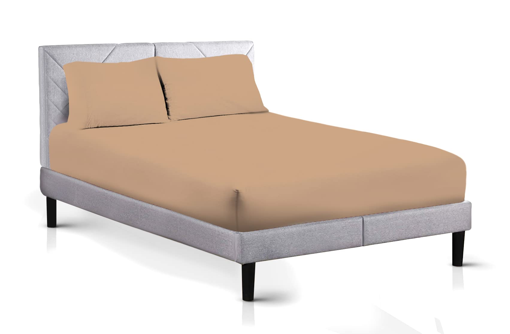 AATH COLLECTION Egyptian Cotton Fitted Sheet 23 CM Deep, 200 Thread Count Single, Double, King, Super King Fitted Bed Sheets, Soft & Fade Resistant (Super King, Brown)