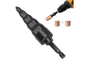 CANLATEN·U HVAC Repair Tool, Swage Tube Expander 5 in 1 Air Conditioner Copper Pipe Expander Swaging Drill Set Copper Tubing Tool with 1/4, 3/8, 1/2, 5/8, 3/4 Bits