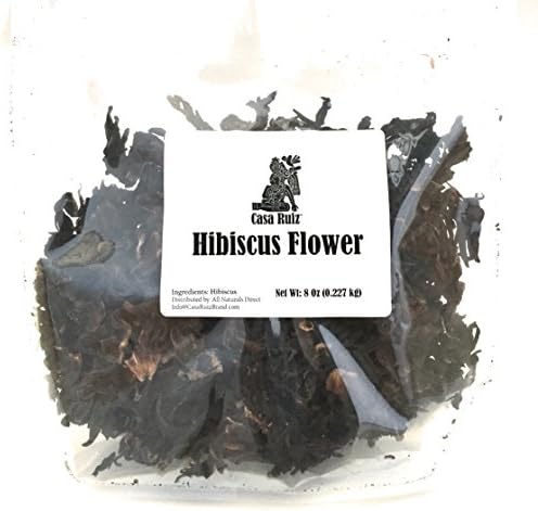 Hibiscus Flowers - Casa Ruiz Brand - 8Oz Resealable Bag - Bulk Cut Hibiscus Leaves - Agua De Jamaica Hibiscus Sabdariffa - Red Sorrel, African Mallow - Hibiscus Tea Flower - Roselle