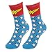 Bioworld (1 Pair) Women's Wonder Woman Crew Socks, D.C. Comic Books, Fits Ladies Shoe Size 5-10