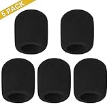 (5 Pack) Thicken Microphone Windscreen, Upgraded Foam Mic Cover, Professional Pop Filter for Your Recording, Broadcasting and Audio (Black)