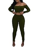 Dreamparis Women's Causal 2 Piece Outfits Ribbed