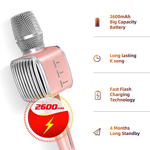 TOSING G1 Wireless Bluetooth Karaoke Microphone,3in1 Portable