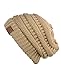 C.C Trendy Warm Chunky Soft Stretch Cable Knit Beanie Skully, Metallic Gold
