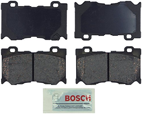 Bosch BE1346 Blue Disc Brake Pad Set for Infiniti: 2009-13 FX50, 2009-13 G37, 2011-13 M37, 2011-13 M56, 2014-15 Q50, 2014-15 Q70, 2015 Q70L, 2014 QX70; Nissan: 2009-16 370Z - FRONT
