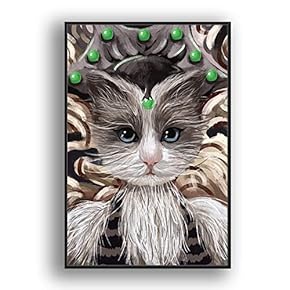 Framed Canvas Wall Art for Living Room, Bedroom Funny Cats Abstract Oil Painting Features Canvas Prints for Home Decoration Ready to Hanging - 16x24 inches