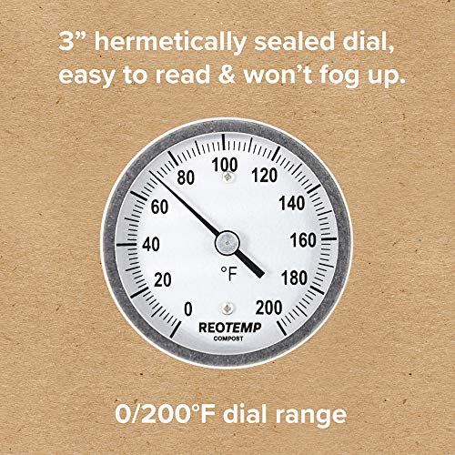 REOTEMP Super Duty Compost Thermometer with Fast Response - Fahrenheit (36 Inch Stem), Made in The USA