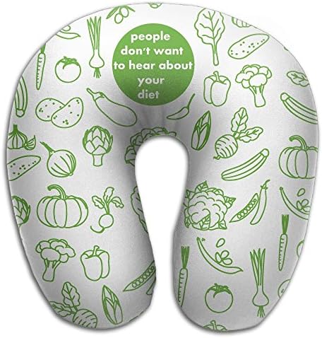 LINGLIIl Designed Double-Sided Printing Just Shut Up Eat Your Lettuce Sad Diet U Shape Travel Pillow Memory Pillow Supports The Head Neck
