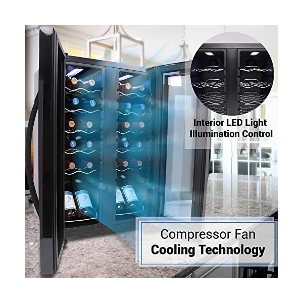 24-Bottle-Wine-Cooler-Refrigerator-White-Red-Wine-Fridge-Chiller-Countertop-Wine-Cooler-Freestanding-Compact-Mini-Wine-Fridge-24-Bottle-wDigital-Control-Invisible-Door-Hinge-NutriChef-PKCWC240