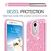 LeYi LG Aristo Case,LG Risio 2 Case,LG Phoenix 3/ Fortune/Rebel 2 LTE/ K8 2017 Case with HD Screen Protector for Girl Women, Glitter Cute [PC Silicone Leather] Protective Case for LG LV3 TP Pink