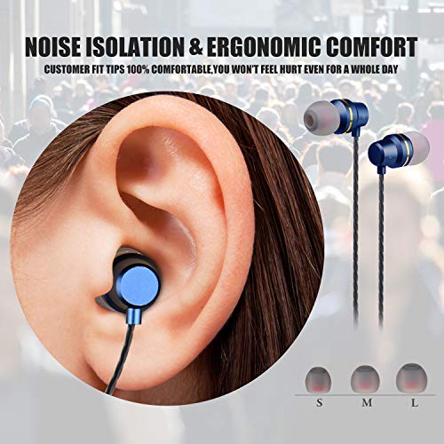 Ear Buds Wired Earphones Earbuds with Remote and Mic 3.5mm in Ear Earbud Headphones with Microphone and Volume Control Stereo Noise Isolating Compatible Android Cell Phones,Samsung,HTC,MP3