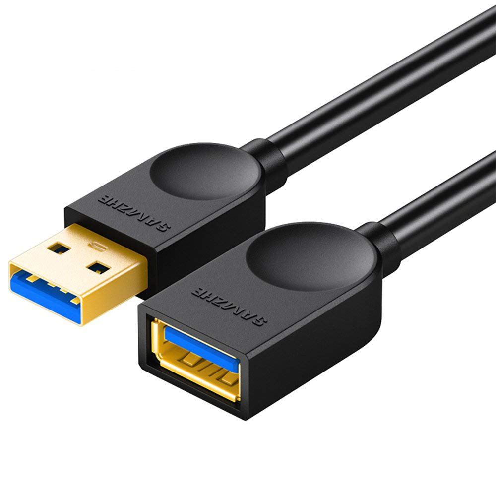 SAMZHE USB 3.0 Extension Cable, USB Type A Male to Female 5Gbps High Speed USB AM to AF Data Sync Transfer Extender Cable for Printer, Scanner, Keyboard, PS, Card Reader, Camera