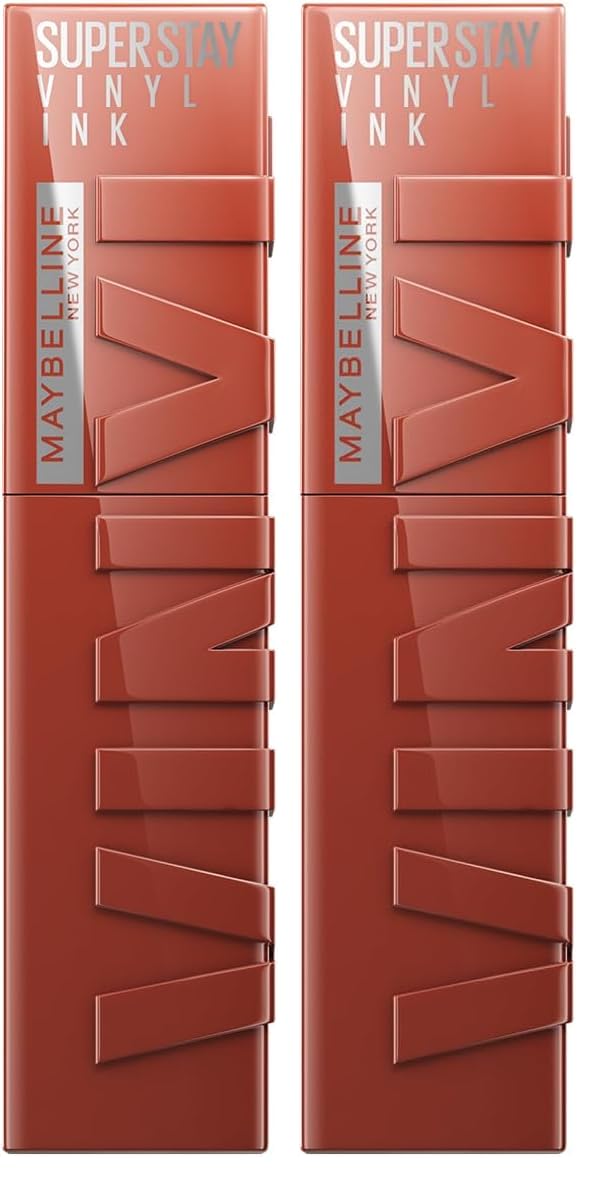 Maybelline New York Lip Colour, Smudge-free, Long Lasting up to 16h, Liquid Lipstick, Shine Finish, SuperStay Vinyl Ink, 130 Extra (Pack of 2) — image 1
